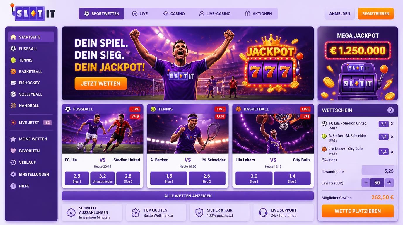 Ein Spieler jubelt bei Live-Sport mit Quotenanzeige und Jackpot im Hintergrund.
